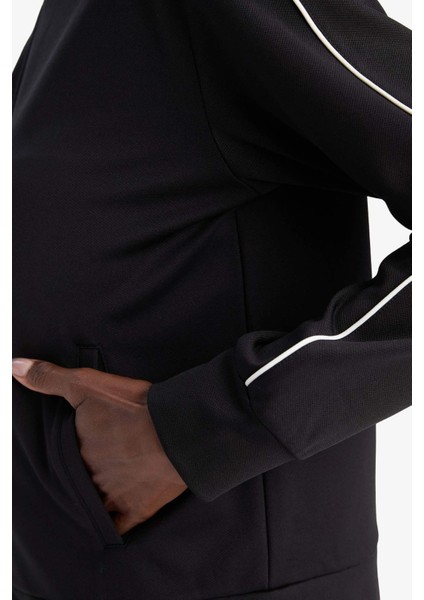 Fit Standart Fit Dik Yaka İçi Yumuşak Tüylü Fermuarlı Hırka F3844AX25AU