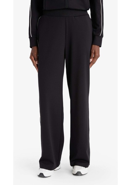 Fit Wide Leg Geniş Paça Cepli Biyeli Standart Boy İçi Yumuşak Tüylü Sporcu Pantolon F3846AX25AU