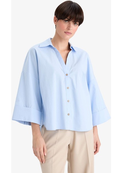 Poplin Uzun Kollu Gömlek G3163AX25AU fırsatları