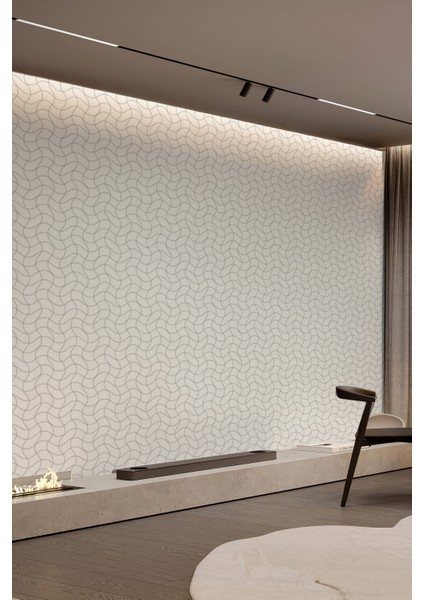 Modern Ince Dalga Desenli Duvar Kağıdı – Minimalist Beyaz Gri Geometrik Tasarım fiyatları