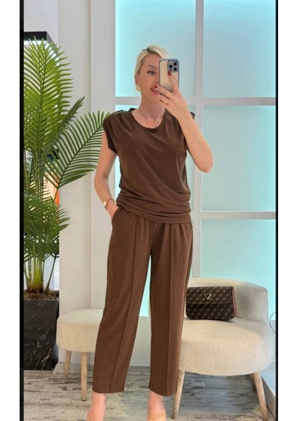 Kadın Vatkalı Düşük Kol Rahat Kesim Ikili Takım modelleri