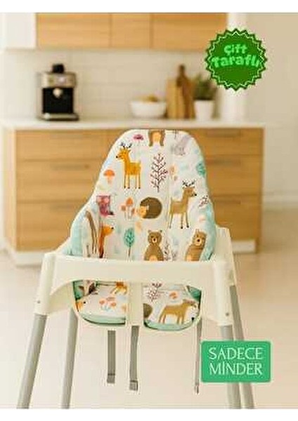 Bebek Mama Sandalyesi Minderi Yıldızlı Desen 100% Pamuklu Ergonomik Tasarım 1 Adet