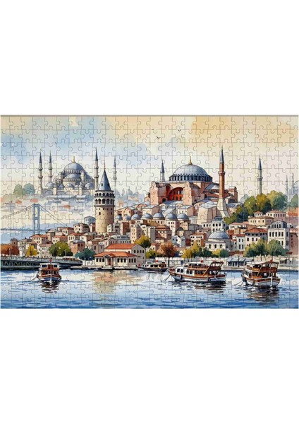 Galatakulesi Ayasofya Sultanahmet Istanbul 1000, 500 ,255 ,120 Parça Seçenekli Parça Ahşap (Mdf) Puzzle Yapboz fiyatları