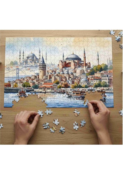 Galatakulesi Ayasofya Sultanahmet Istanbul 1000, 500 ,255 ,120 Parça Seçenekli Parça Ahşap (Mdf) Puzzle Yapboz modelleri