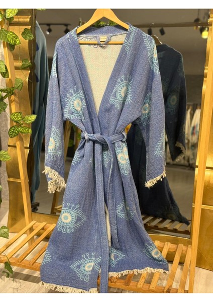Müslin Kimono %100 Pamuklu Göz Desenli Jakarlı Bornoz Kaftan Sabahlık fiyatları