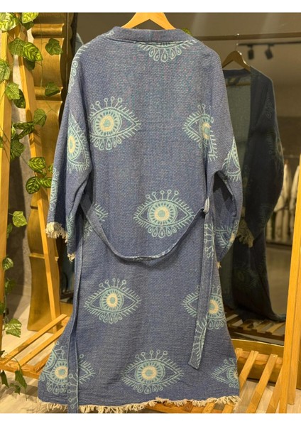 Müslin Kimono %100 Pamuklu Göz Desenli Jakarlı Bornoz Kaftan Sabahlık modelleri