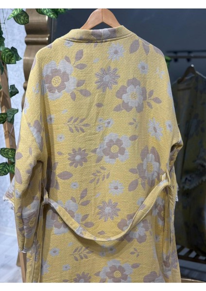 Müslin Kimono %100 Pamuklu Çiçek Desenli Jakarlı Bornoz Kaftan Sabahlık indirimleri