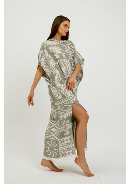 Müslin Panço Etnik Kimono %100 Pamuklu Jakarlı Bornoz Kaftan Sabahlık modelleri