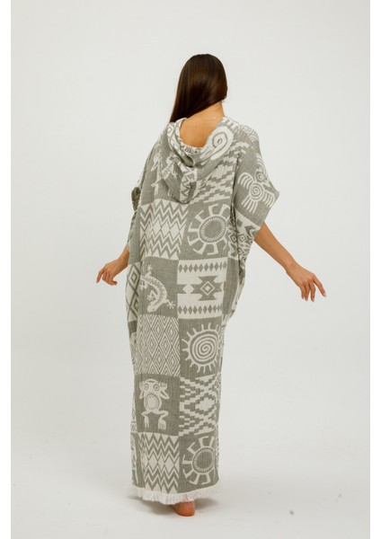 Müslin Panço Etnik Kimono %100 Pamuklu Jakarlı Bornoz Kaftan Sabahlık fırsatları