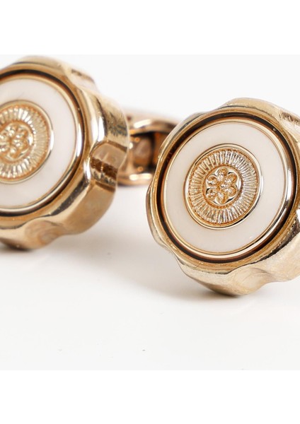 Gold Renk Sedef Yuvarlak Desenli Kol Düğmesi KD:7400 modelleri