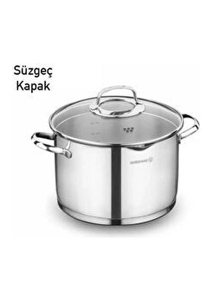 Derin Tencere 24x16 cm Paslanmaz Çelik Cam Kapaklı Ergonomik Tasarım fırsatları