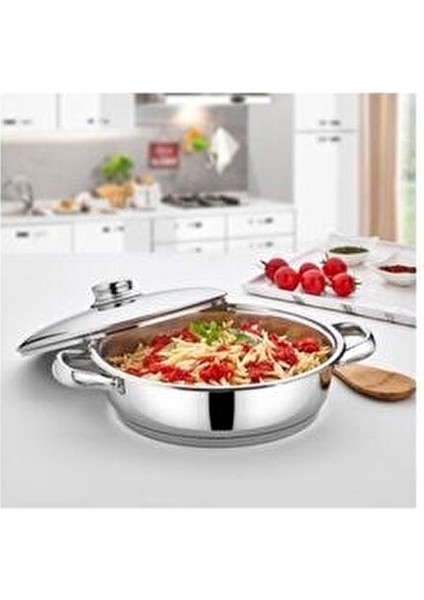 Mega Karnıyarık Tenceresi Paslanmaz Çelik Kapaklı 24 cm Inox Renkli Şık Tasarım modelleri
