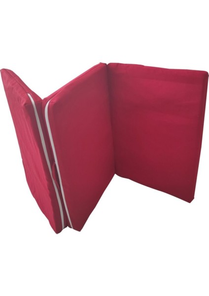 Tek Kişilik Katlanır Yer Yatağı Sünger Yatak Kırmızı 80X180 Cm-6 cm