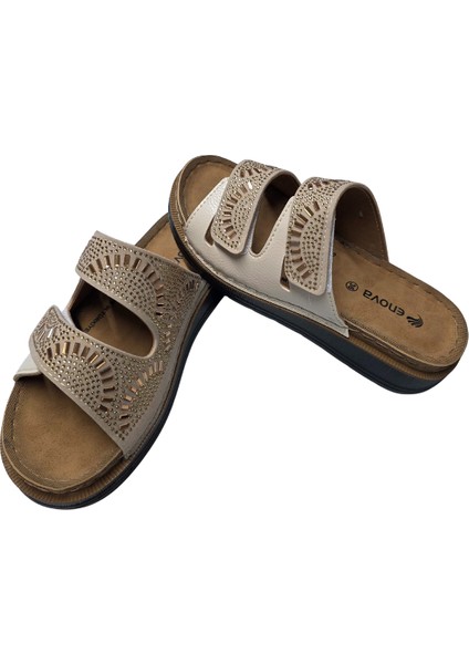 Enova Anatomik Taşlı Çift Bant Cırtlı Kadın Terlik modelleri