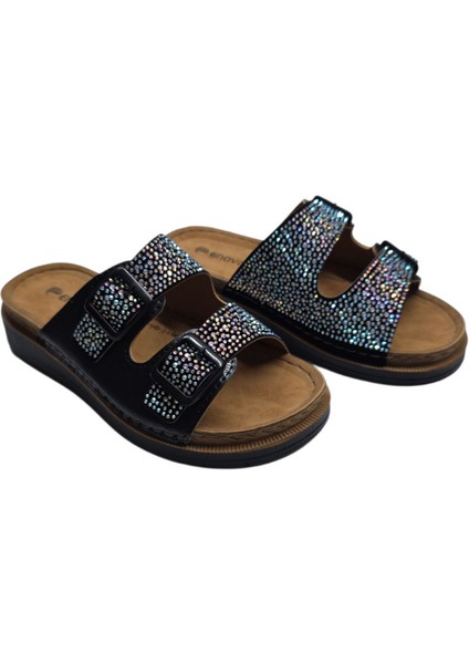 Enova Anatomik Taşlı Çift Bant Cırtlı Kadın Terlik fiyatları