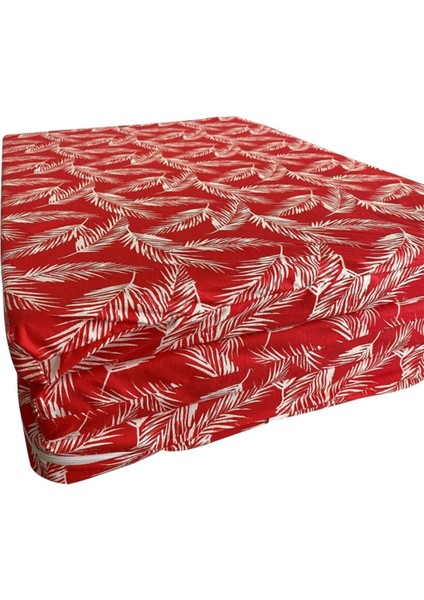 Katlanır Yer Yatağı Sünger Yatak Kırmızı Tüylü 80X180 Cm-6 cm Tek Kişilik