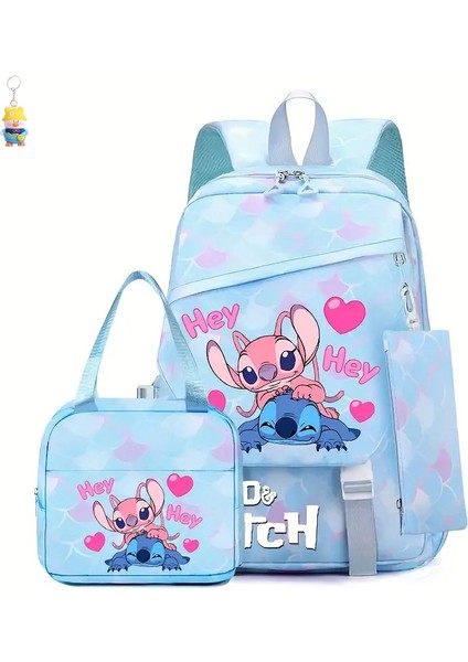 Stitch Öğrenci Okul Çantası, Hafif, Yük Azaltıcı, Birinci Ila Altıncı Sınıf Erkek ve Kız Çocukları Için Büyük Kapasiteli Sırt (Yurt Dışından)