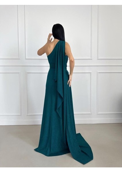 Simli Kuyruk Detay Elbise Zumrut 582399 fırsatları