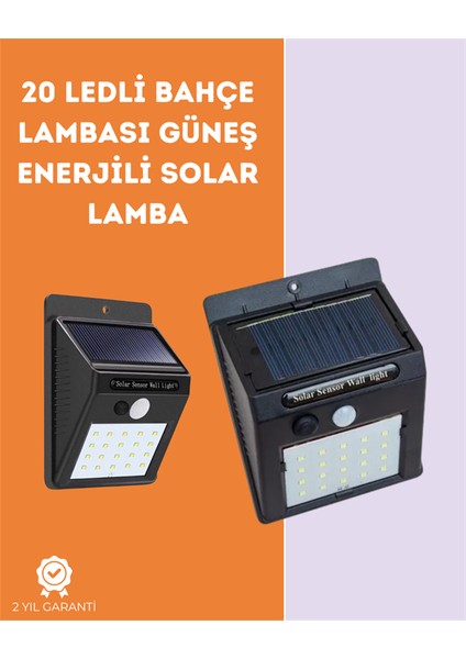 Kablosuz Solar LED Lamba | Bahçe, Veranda, Merdiven Işığı, Otomatik Aç-Kapa Sensörlü