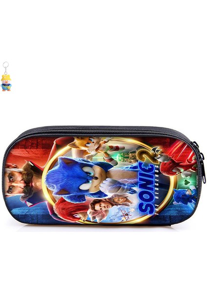 Sonic The Hedgehog 2 Ilköğretim ve Ortaokul Öğrencileri Kalem Çantası Film Çevresel Kalem Çantası Saklama (Yurt Dışından)