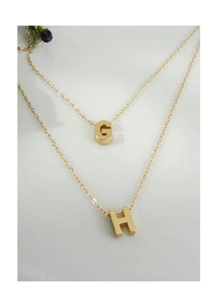 Kişiye Özel Üç Boyutlu Harf 925 Ayar Gümüş Kadın Kolye