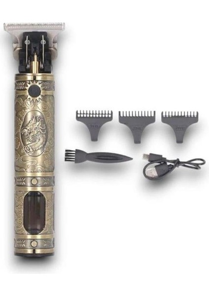 Tıraş Makinesi Saç Sakal Ense Çizim Profesyonel LCD Ekran Paslanmaz Çelik