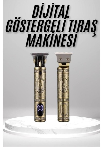 Tıraş Makinesi Saç Sakal Ense Çizim Profesyonel LCD Ekran Paslanmaz Çelik fiyatları