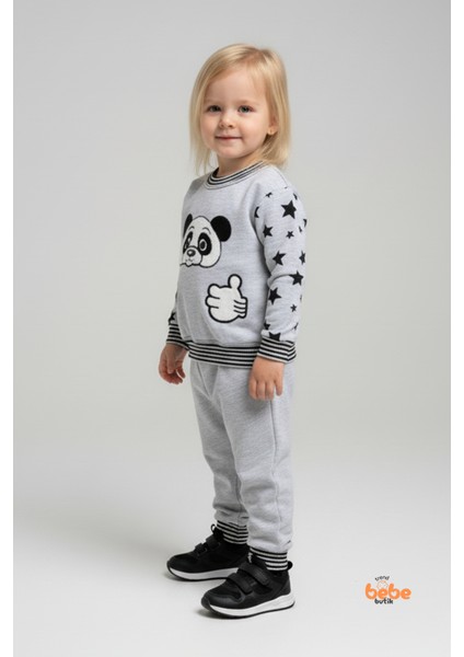 Kız Çocuk 2’li Eşofman Takımı Panda Desenli Rahat Günlük Giyim & Pijama Takımı %100 Pamuklu fiyatları