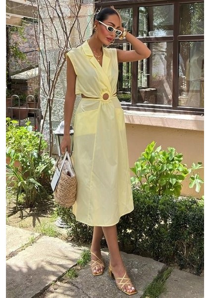 Göbeği Halka Detaylı Midi Boy Elbise 2896 fiyatları