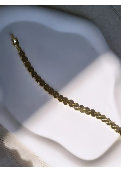 Paslanmaz Çelik Petek Model 14K Gold Bileklik fiyatları