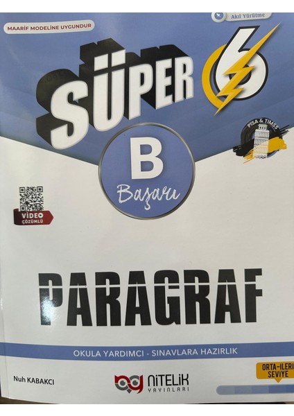6. Sınıf Süper B Başarı Paragraf Okula Yardımcı Sınavlara Hazırlık Kitabı
