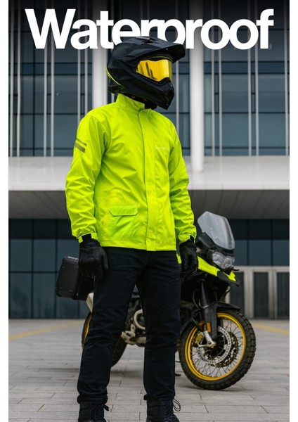 Aquashild Motorcu Yağmurluğu Motosiklet Yağmurluğu Kayak Yürüyüş Su-Rüzgar Geçirmez Yağmurluk Takımı