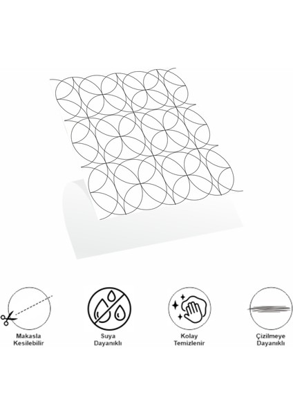 Decohandy Pvc Duvar Karosu 30X30CM 4'lü Paket - Siyah Daire Geometrik Desen 0,36M2 fiyatları