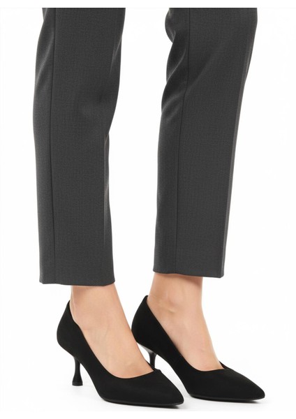 695033 Z Siyah Süet Kadın Topuklu Ayakkabı modelleri