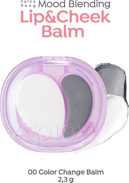 Çok Amaçlı Gri&beyaz Balm A'pıeu Juicy-Pang Mood Blending Lip&cheek Balm (00 Color Change Balm)