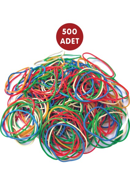 Ambalaj-Paket Lastiği Karışık Renkli (500 ADET)%100 KAUÇUK|100 Gr(Okul-Kırtasiye-Ambalaj-Paketleme)