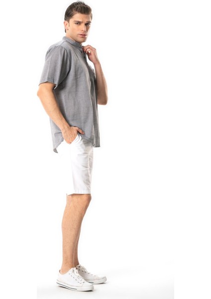 Kısa Kol Şile Bezi Tek Cepli Hakim Yaka Erkek Yazlık Tshirt Gri 3076 indirimleri