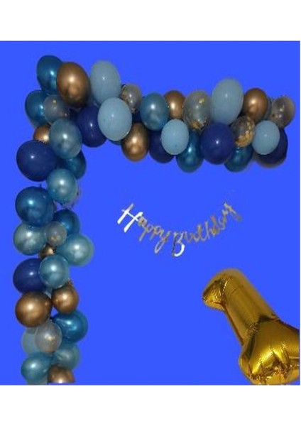 Mavi Garland Doğum Günü Balon Zincir Set fiyatları