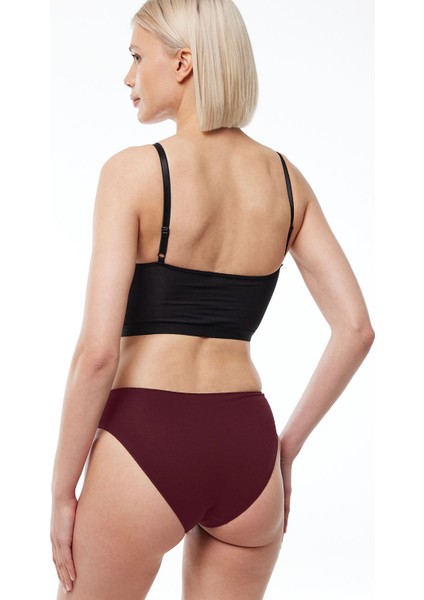 Kadın Bordo 2 li Paket Modal Dar Kalıp Ara Bel Slip Külot 187 fiyatları