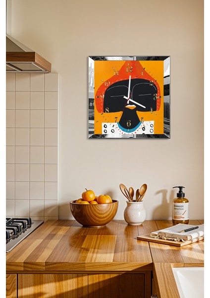 Gümüş Çerçeveli Zamanın Ruh Hali Temalı Dekoratif Mdf Duvar Saati fiyatları