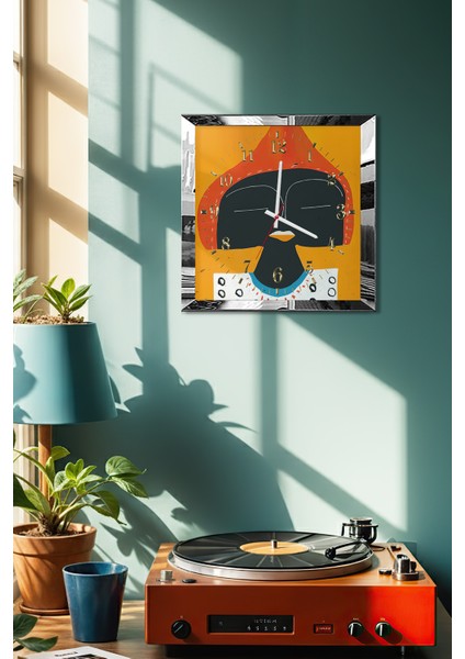 Gümüş Çerçeveli Zamanın Ruh Hali Temalı Dekoratif Mdf Duvar Saati fırsatları