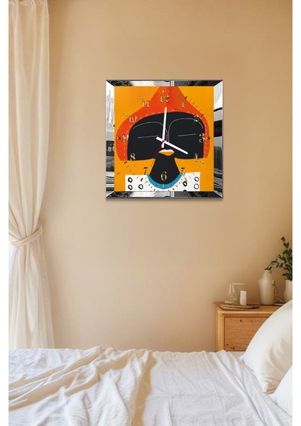 Gümüş Çerçeveli Zamanın Ruh Hali Temalı Dekoratif Mdf Duvar Saati indirimleri