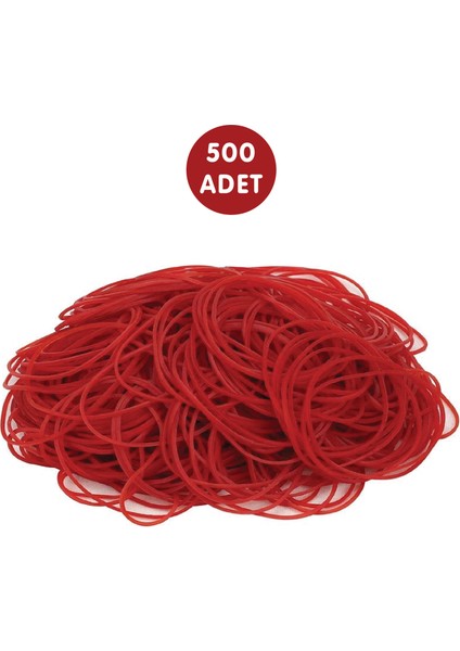 Ambalaj-Paket Lastiği Kırmızı Renk (500 Adet) %100 Kauçuk | 100 gr (Okul-Kırtasiye-Ambalaj-Paketleme)