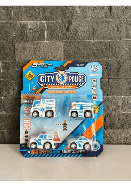 4lü Mini Polis Seti Plastik Oyuncak Araba fiyatları
