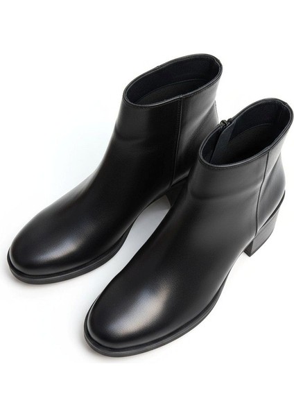 Kadın Iç Dış Hakiki Deri Kalın Topuklu Fermuarlı Bot fiyatları