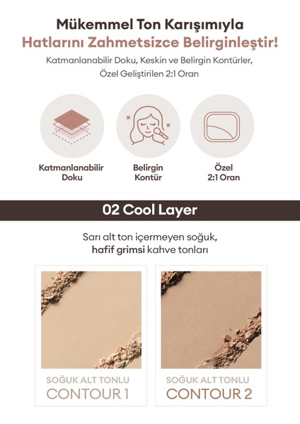 Iki Renkli, Soğuk Alt Tonlu Kontür Paleti A'pıeu Juicy-Pang Layering Shading (02 Cool Layer) fiyatları