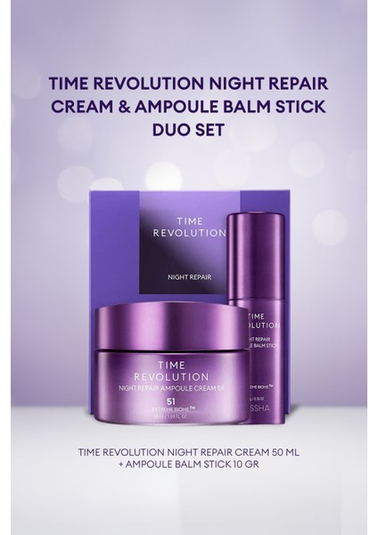 Total Yaşlanma Karşıtı Bakım Kremi & Balm Stick Time Revolution Night Repair Cream & Balm Duo Set