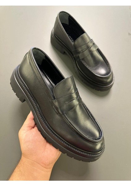 LFR-F083 Derı Merdane Ayakkabı Siyah