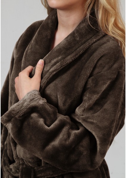 Unısex Yumuşak Dokulu Polar Sabahlık , Diz Üstü modelleri
