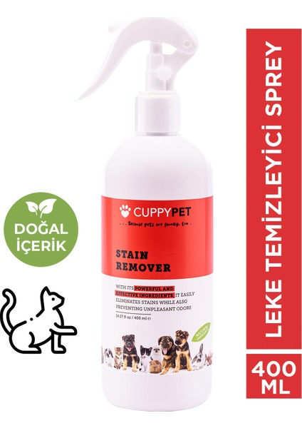 Kedi Leke Temizleyici Sprey Doğal İçeriklerle 400 ml Güçlü Temizlik Sağlar